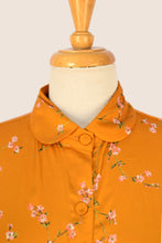 Load image into Gallery viewer, Minki Mustard & Cherry Floral Blouse