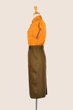 Load image into Gallery viewer, Minki Mustard & Cherry Floral Blouse