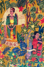 Load image into Gallery viewer, Hand Printed Floral Velvet Kimono - Yellow