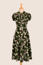 Load image into Gallery viewer, Peach Rose Green & Fuchsia Birds Dress