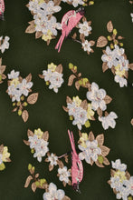 Load image into Gallery viewer, Peach Rose Green & Fuchsia Birds Dress