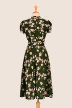 Load image into Gallery viewer, Peach Rose Green & Fuchsia Birds Dress