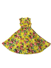 Load image into Gallery viewer, Primrose Mustard & Fuschia Linen Floral Dress