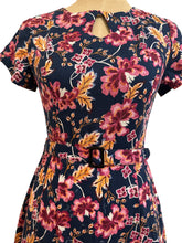 Load image into Gallery viewer, Meadow Navy & Burgundy Floral Dress