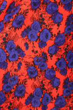 Load image into Gallery viewer, Roxy Red & Cobalt Floral Linen Skirt