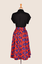 Load image into Gallery viewer, Roxy Red & Cobalt Floral Linen Skirt