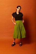 Load image into Gallery viewer, Roxy Shamrock Green Linen Skirt