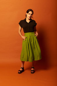 Roxy Shamrock Green Linen Skirt