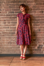 Load image into Gallery viewer, Sabe Navy & Red Dandelion Dress