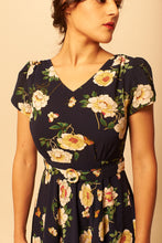 Load image into Gallery viewer, Sadie Navy & Cream Peonies Floral Dress