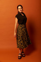 Load image into Gallery viewer, Sammy Mustard &amp; Black Floral Skirt