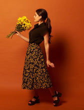 Load image into Gallery viewer, Sammy Mustard & Black Floral Skirt