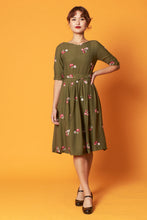 Load image into Gallery viewer, Serenity Green Embroidery Dress