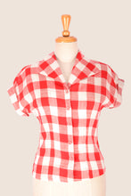 Load image into Gallery viewer, Tessie Red Gingham Blouse