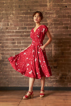 Load image into Gallery viewer, Viola Red & Cream Daisy Dress