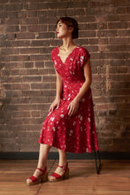 Load image into Gallery viewer, Viola Red & Cream Daisy Dress