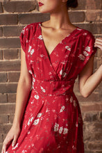 Load image into Gallery viewer, Viola Red &amp; Cream Daisy Dress