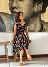 Load image into Gallery viewer, Tuscan Navy & Peonies Floral Dress