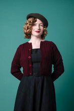 Load image into Gallery viewer, Burgundy Crop Cardigan