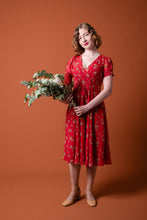 Load image into Gallery viewer, Fiorella Corset Red & Cream Cherry Blossom Dress