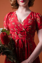 Load image into Gallery viewer, Fiorella Corset Red & Cream Cherry Blossom Dress