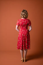 Load image into Gallery viewer, Fiorella Corset Red & Cream Cherry Blossom Dress