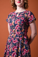 Load image into Gallery viewer, Meadow Navy & Burgundy Floral Dress