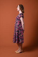 Load image into Gallery viewer, Meadow Navy & Burgundy Floral Dress