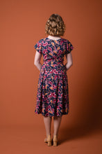 Load image into Gallery viewer, Meadow Navy & Burgundy Floral Dress