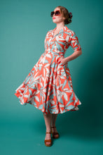 Load image into Gallery viewer, Philippa Orange & Blue Tropical Dress
