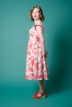 Load image into Gallery viewer, Astrid Red & Cream Tulip Linen Dress