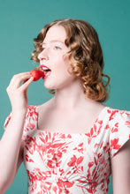 Load image into Gallery viewer, Astrid Red & Cream Tulip Linen Dress