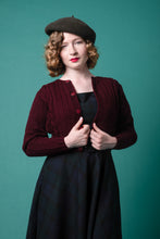 Load image into Gallery viewer, Burgundy Crop Cardigan