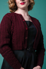 Load image into Gallery viewer, Burgundy Crop Cardigan