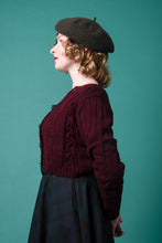 Load image into Gallery viewer, Burgundy Crop Cardigan