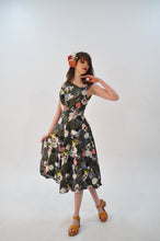 Load image into Gallery viewer, Sofia Green Floral Linen Dress
