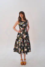 Load image into Gallery viewer, Sofia Green Floral Linen Dress