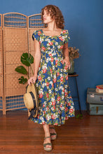 Load image into Gallery viewer, Astrid Navy Hibiscus Dress