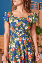 Load image into Gallery viewer, Astrid Navy Hibiscus Dress