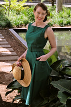 Load image into Gallery viewer, Bee Green Linen Dress