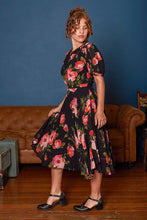 Load image into Gallery viewer, Charlie Red & Black Floral Dress