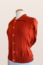 Load image into Gallery viewer, Orange Shirt Collar Cardigan