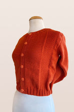 Load image into Gallery viewer, Orange Round Collar Long Cardigan