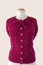 Load image into Gallery viewer, Fuchsia Bow Tie Cardigan