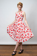 Load image into Gallery viewer, Chita Red & Cream Floral Dress