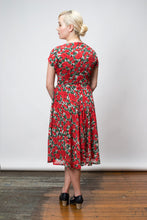 Load image into Gallery viewer, Dakota Red & Green Floral Dress