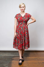 Load image into Gallery viewer, Dakota Red & Green Floral Dress