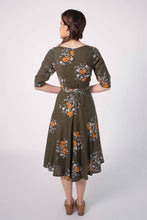 Load image into Gallery viewer, Doris Green & Orange Floral Dress