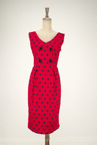 Tegan Red & Navy Polka Dress - Elise Design
 - 3
