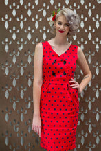 Load image into Gallery viewer, Tegan Red &amp; Navy Polka Dress - Elise Design
 - 1